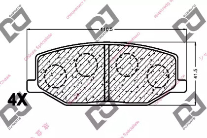 Комплект тормозных колодок DJ PARTS BP1116